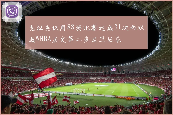 克拉克仅用88场比赛达成31次两双成WNBA历史第二多后卫记录